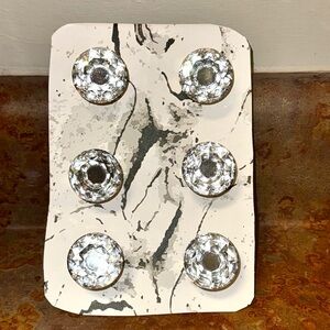 NEW 6 pcs Crystal Glass Knobs Drawer Pulls Kitchen Bathroom Cabinet Dresser